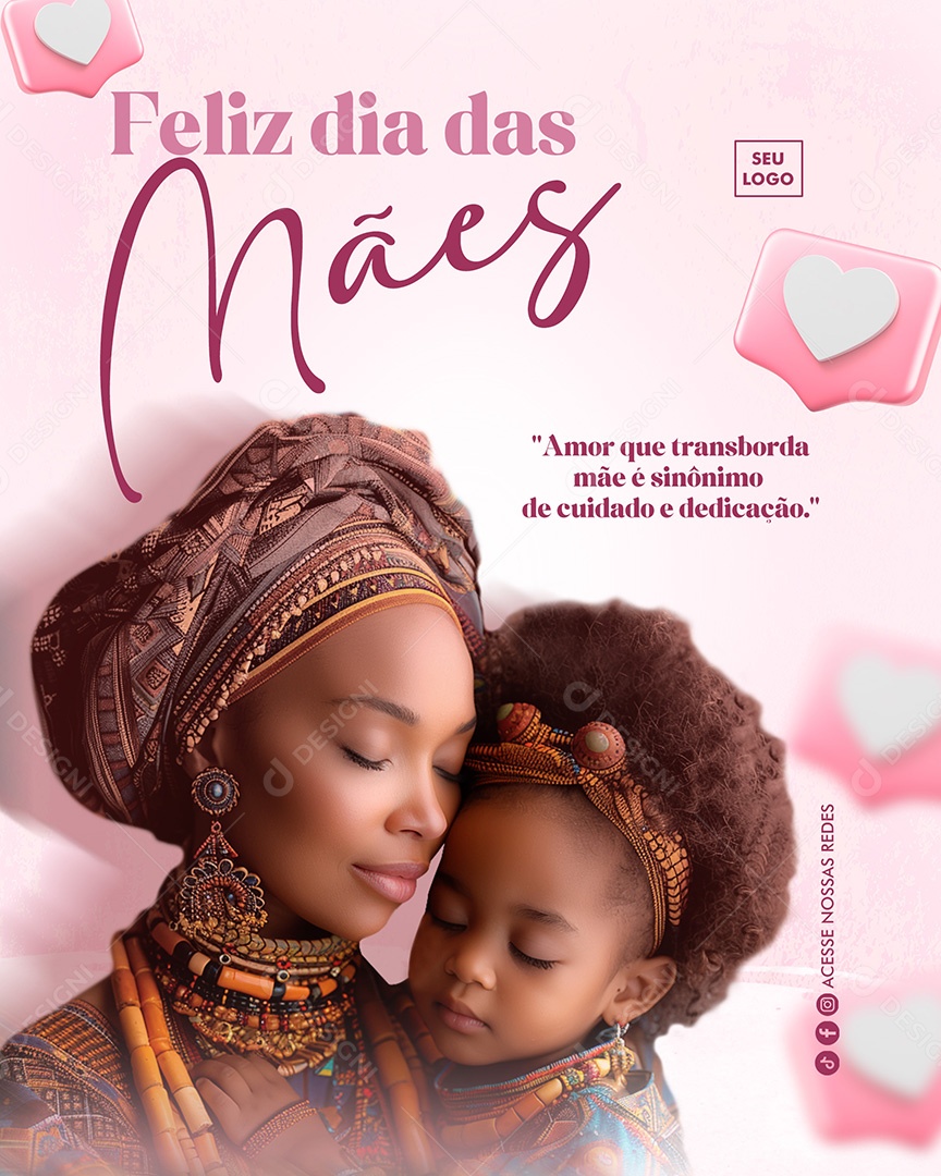 Social Media Feliz Dia Das Mães 12 de Maio Amor que transborda PSD Editável