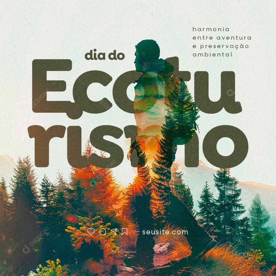 Dia do ecoturismo Harmonia entre aventura e preservação Social Media PSD Editável