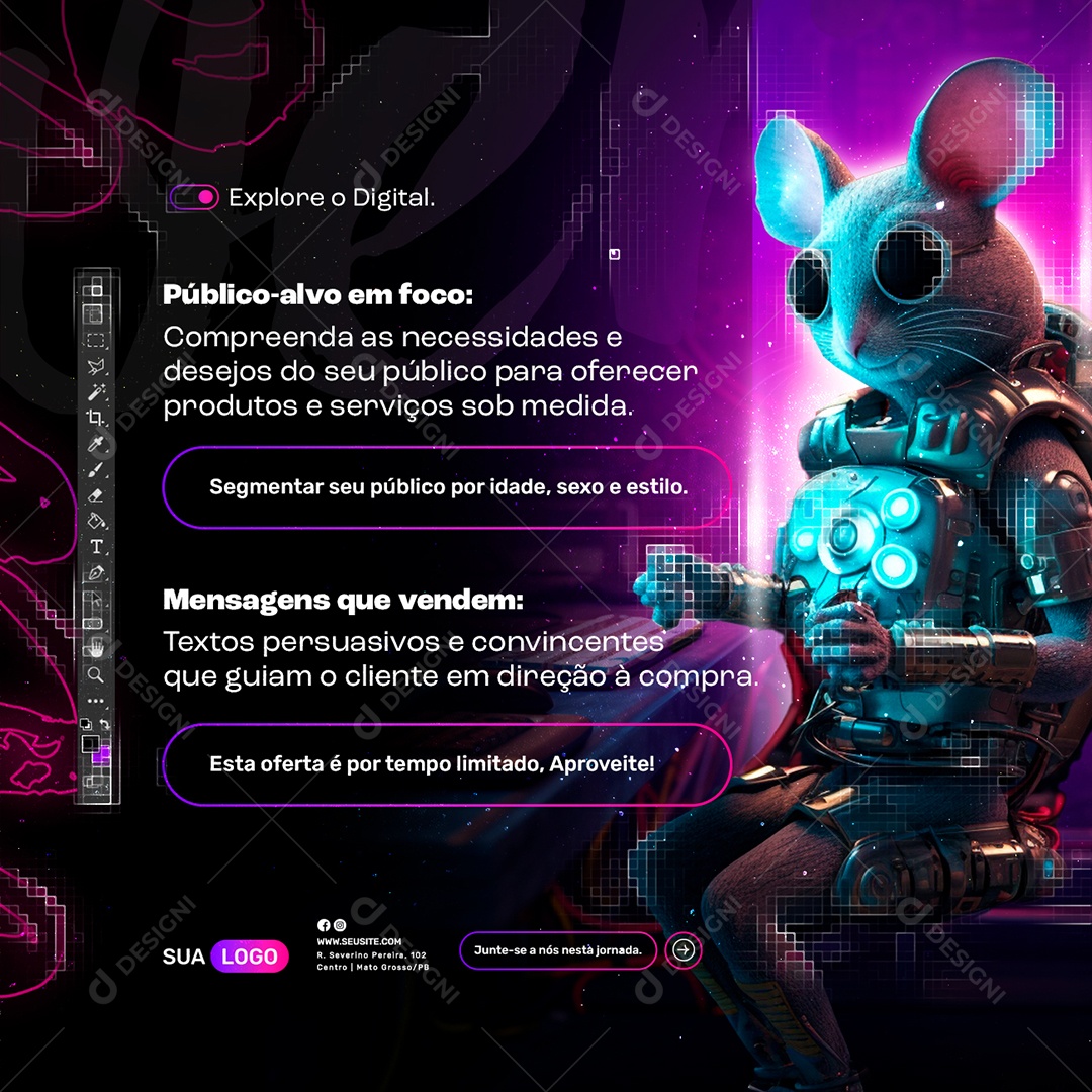 Marketing Digital Público alvo em foco Social Media PSD Editável