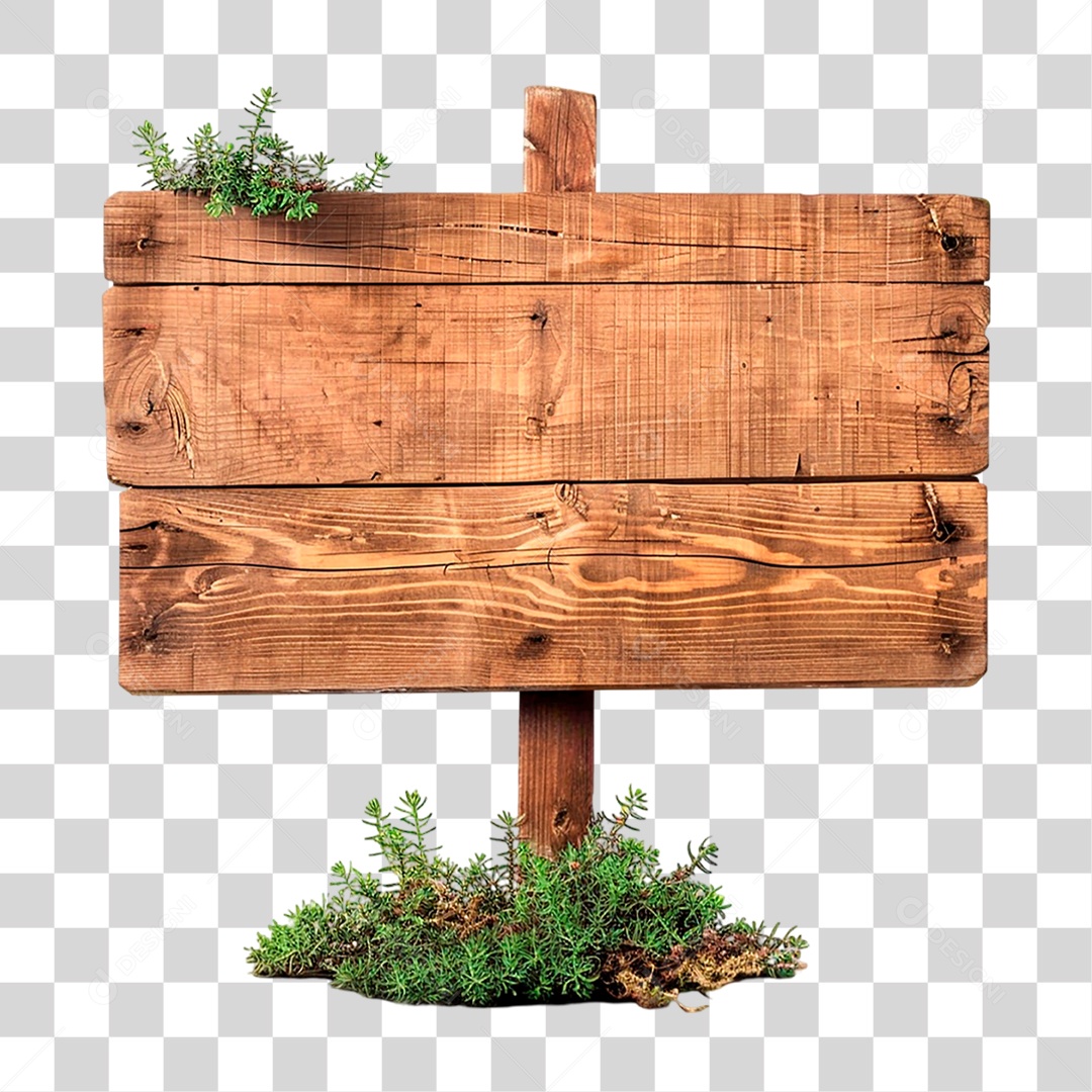Placa de Madeira PNG Transparente