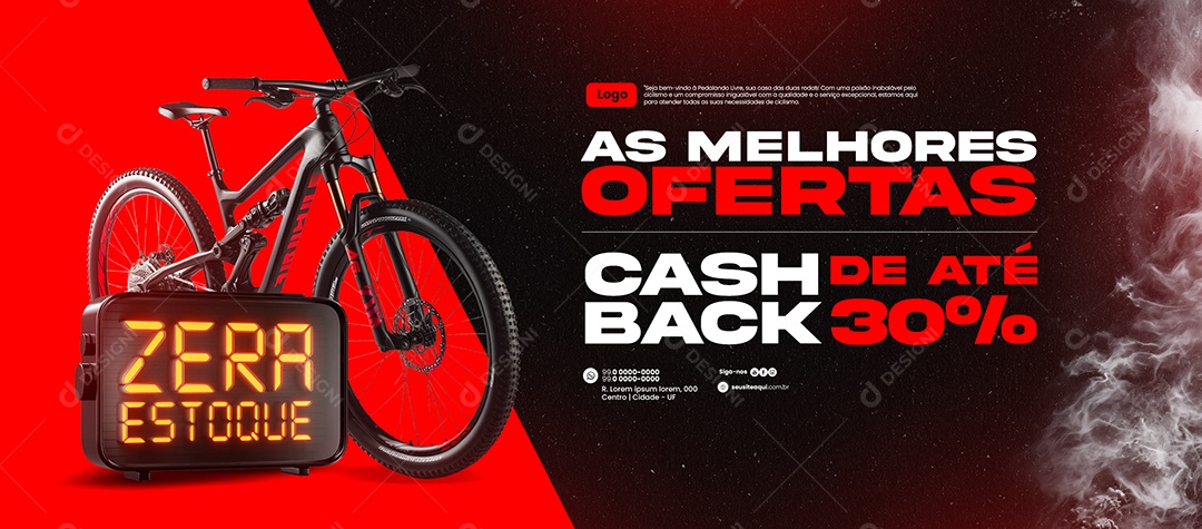 Banner Loja de Bicicletas Zera Estoque As Melhores Ofertas Social Media PSD Editável