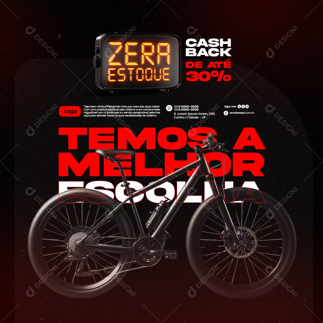 Zera Bike Store Stock Up to 30% Cashback Social Media PSD Editable
