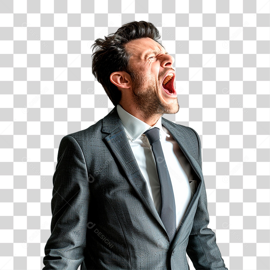 Homem Gritando PNG Transparente