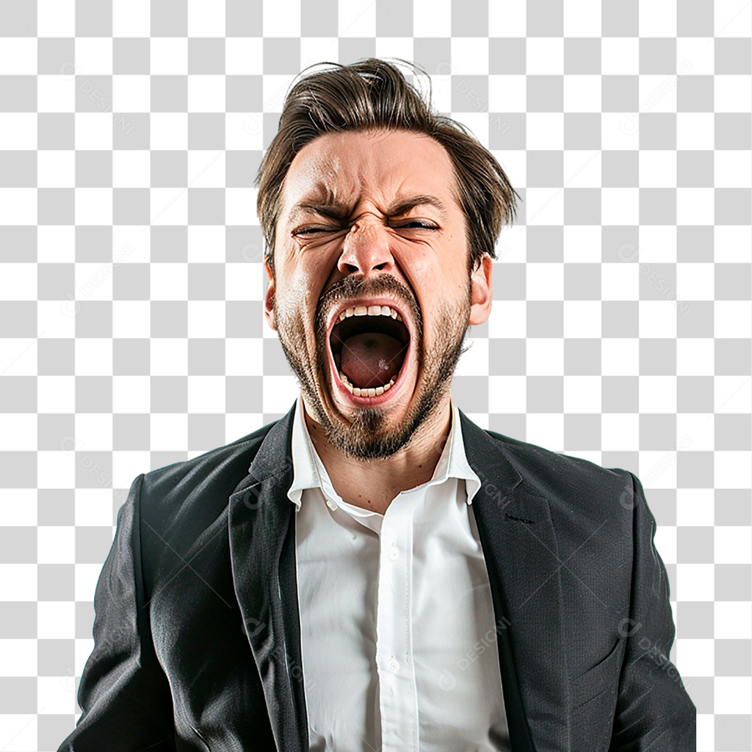 Homem Gritando PNG Transparente