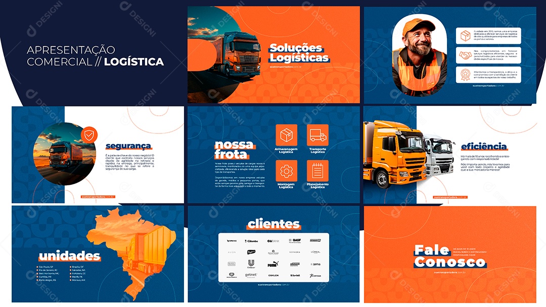 Apresentação Comercial Logística PSD Editável