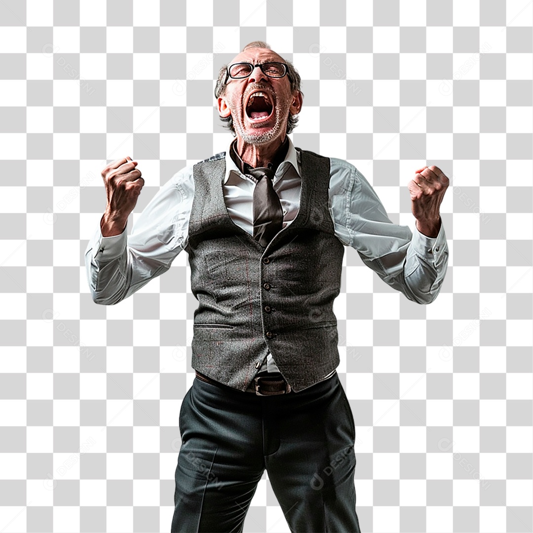 Homem Gritando PNG Transparente