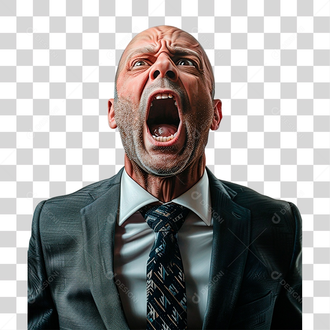 Homem Gritando PNG Transparente