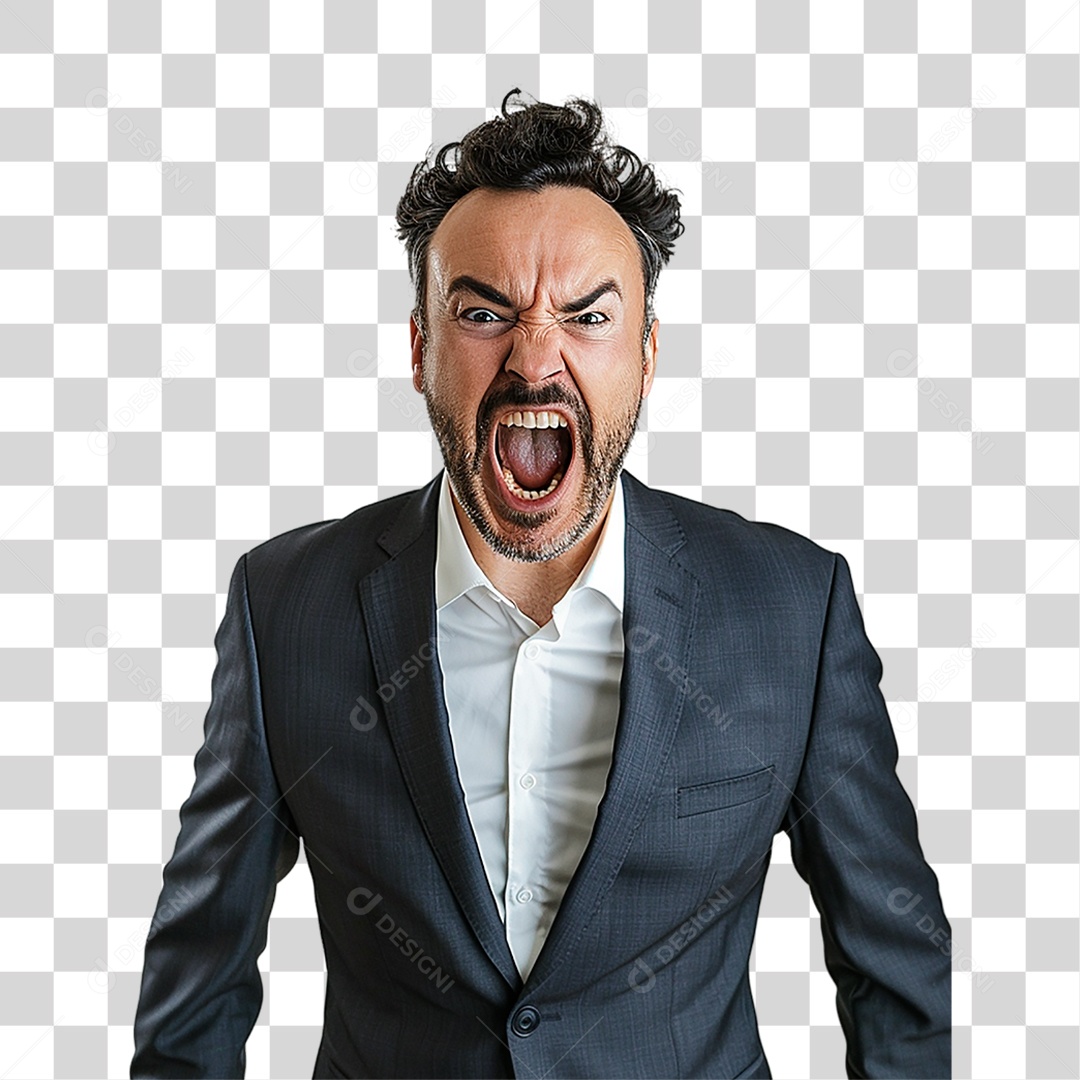 Homem Gritando PNG Transparente