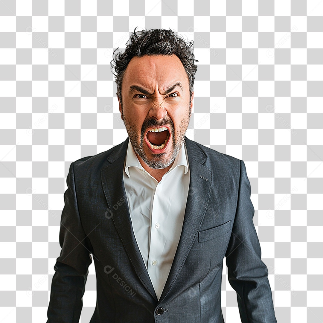 Homem Gritando PNG Transparente
