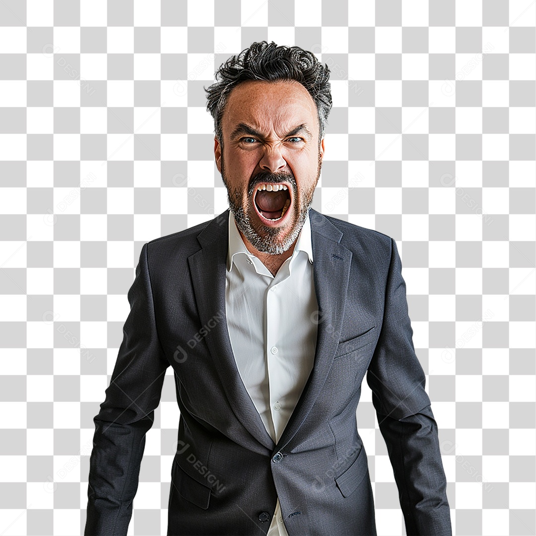 Homem Gritando PNG Transparente