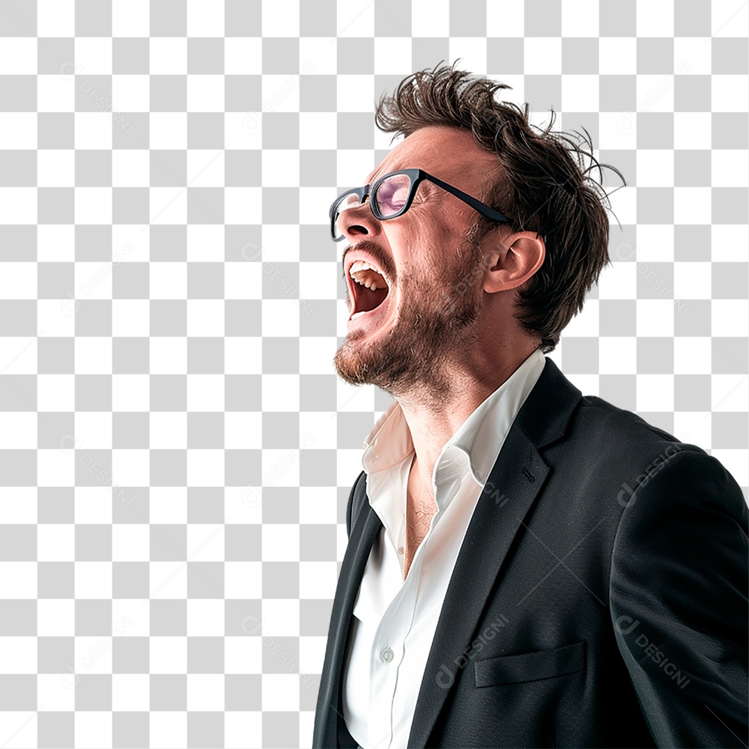 Homem Gritando PNG Transparente
