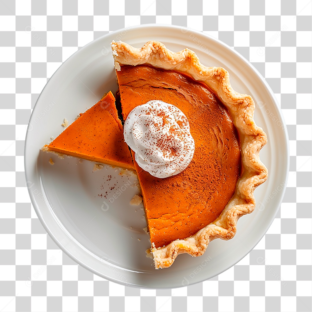 Prato com Torta de Abóbora PNG Transparente