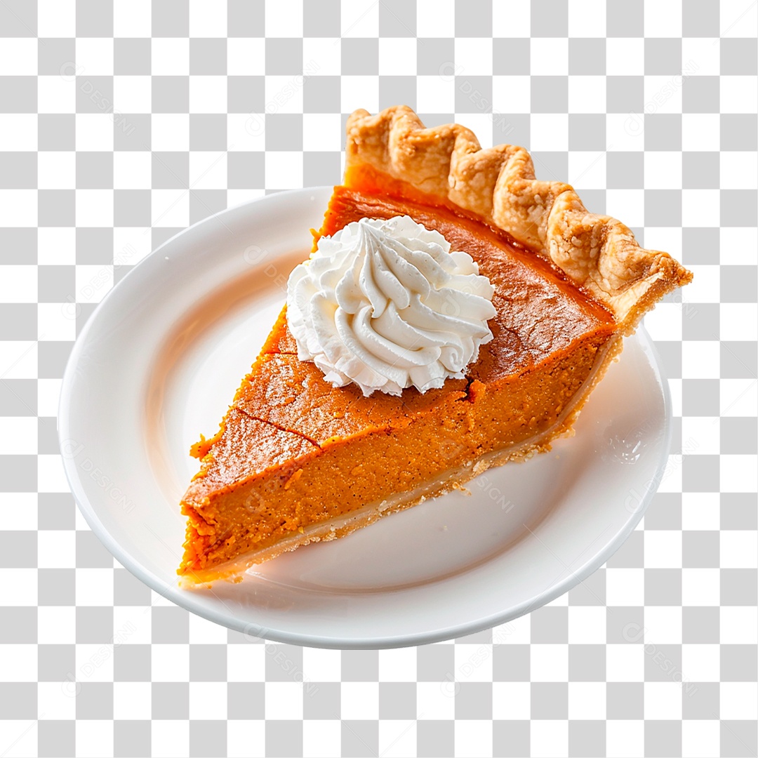 Prato com Torta de Abóbora PNG Transparente