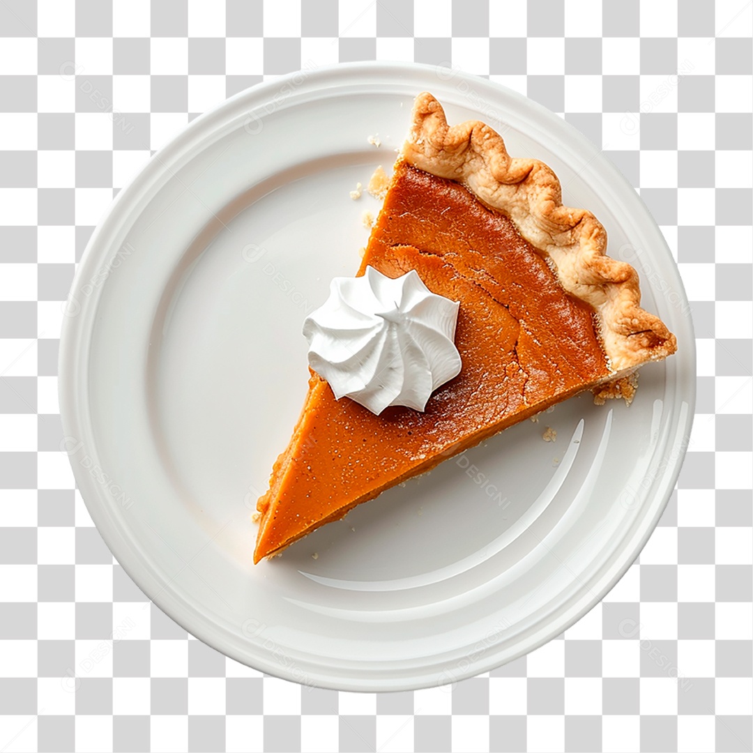 Prato com Torta de Abóbora PNG Transparente