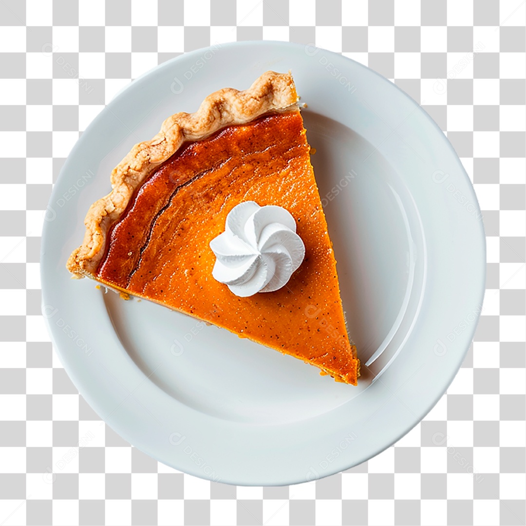 Prato com Torta de Abóbora PNG Transparente