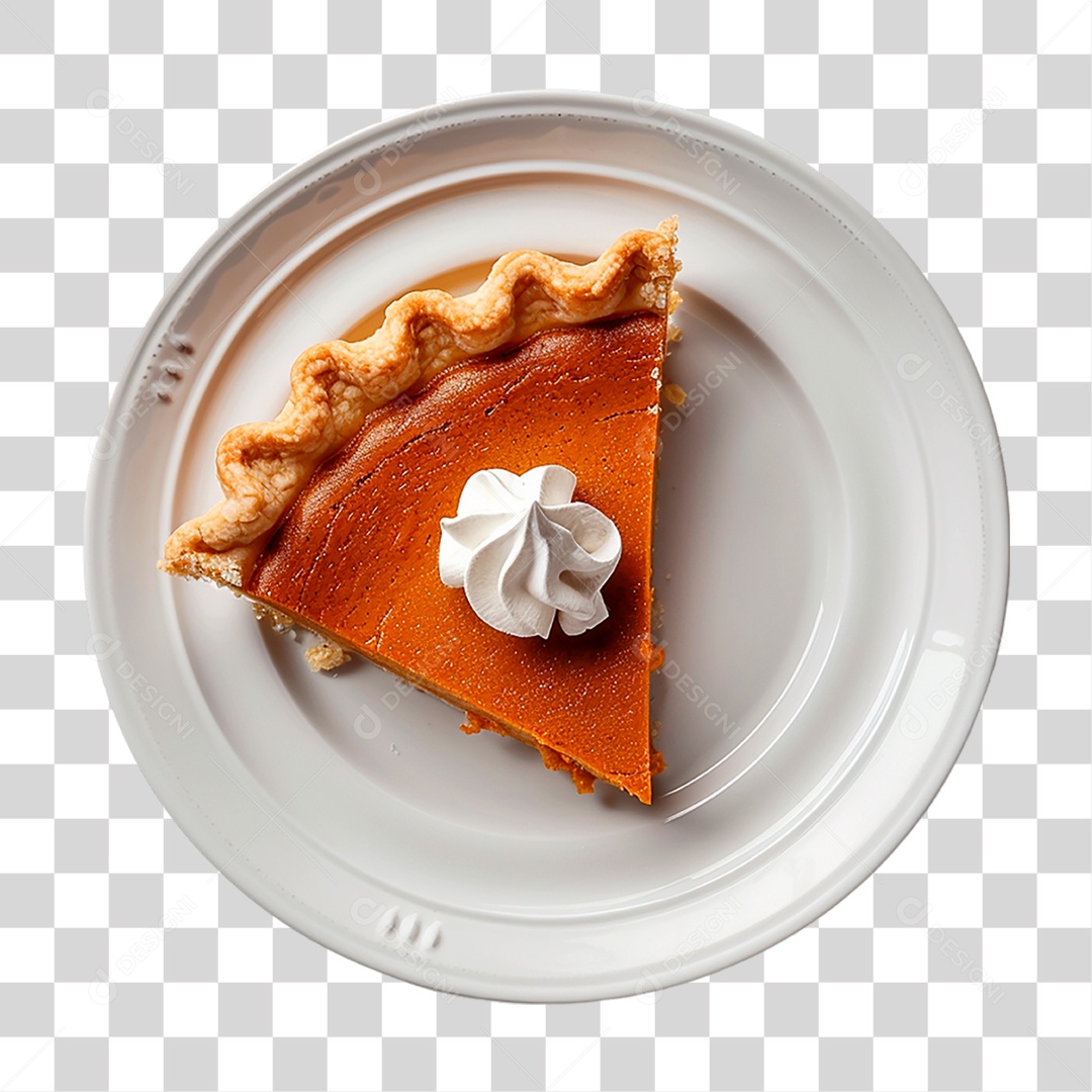 Prato com Torta de Abóbora PNG Transparente