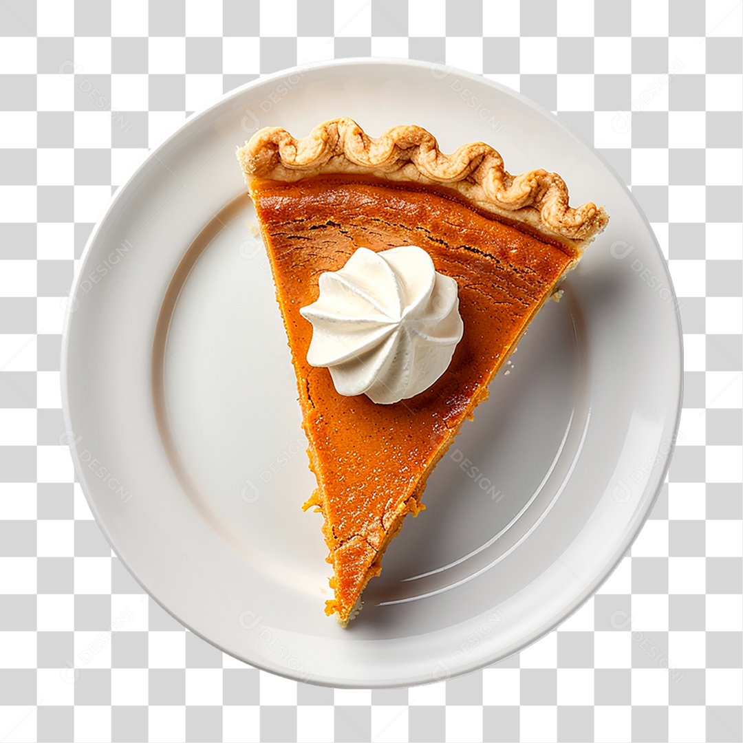 Prato com Torta de Abóbora PNG Transparente