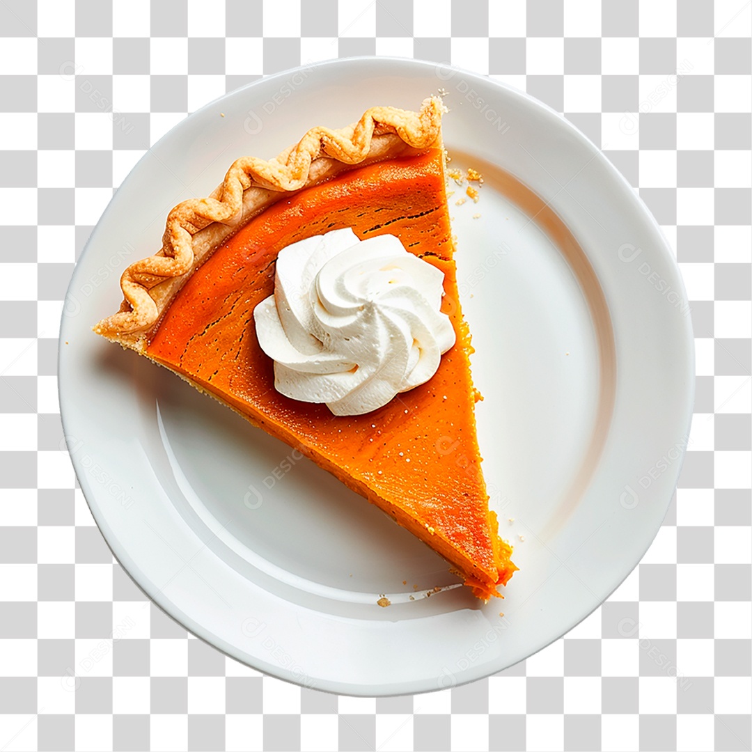 Prato com Torta de Abóbora PNG Transparente