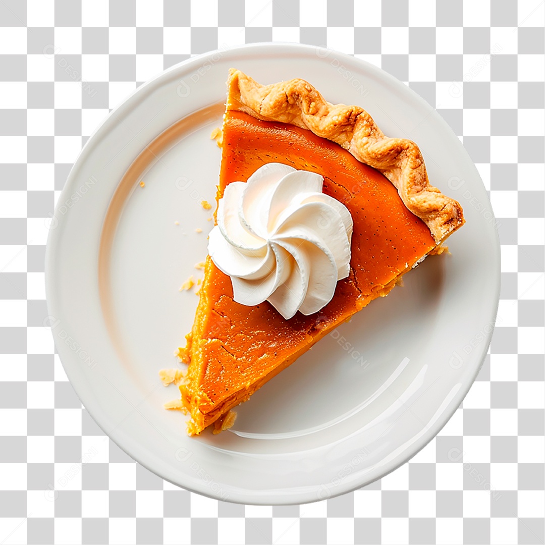 Prato com Torta de Abóbora PNG Transparente