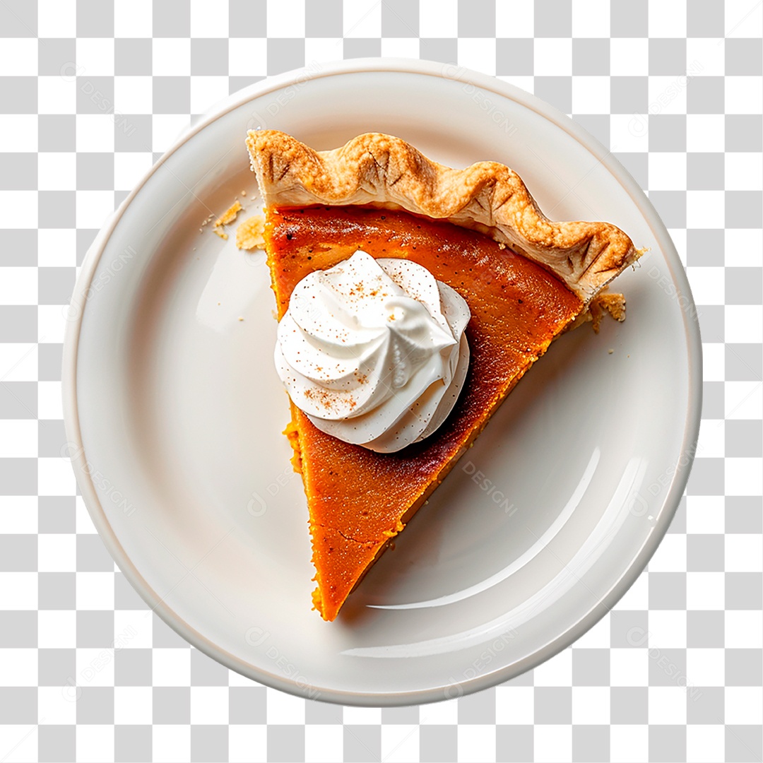 Prato com Torta de Abóbora PNG Transparente