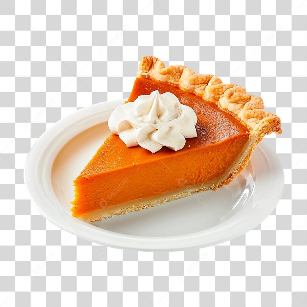 Prato com Torta de Abóbora PNG Transparente