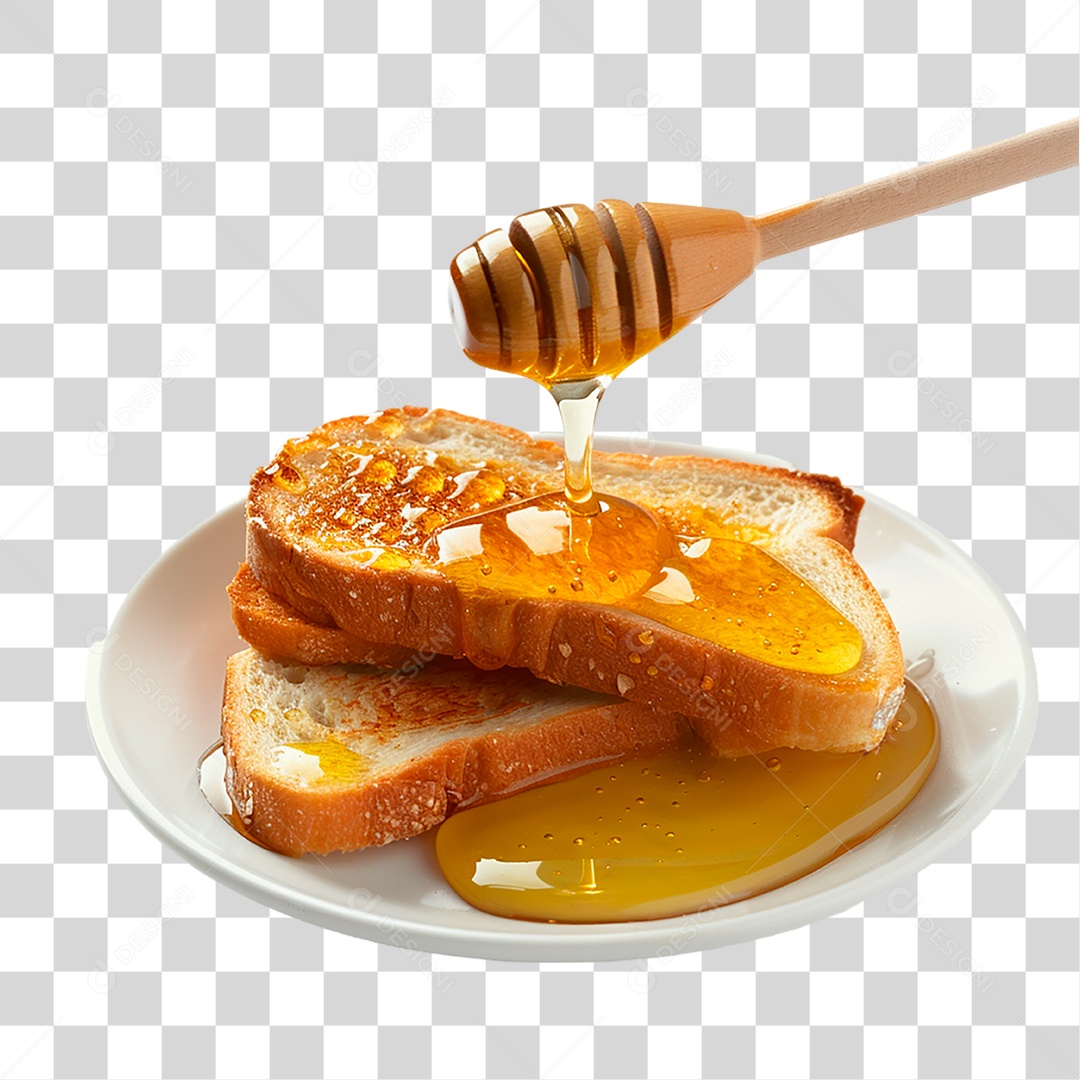 Prato de Pão com Mel PNG Transparente