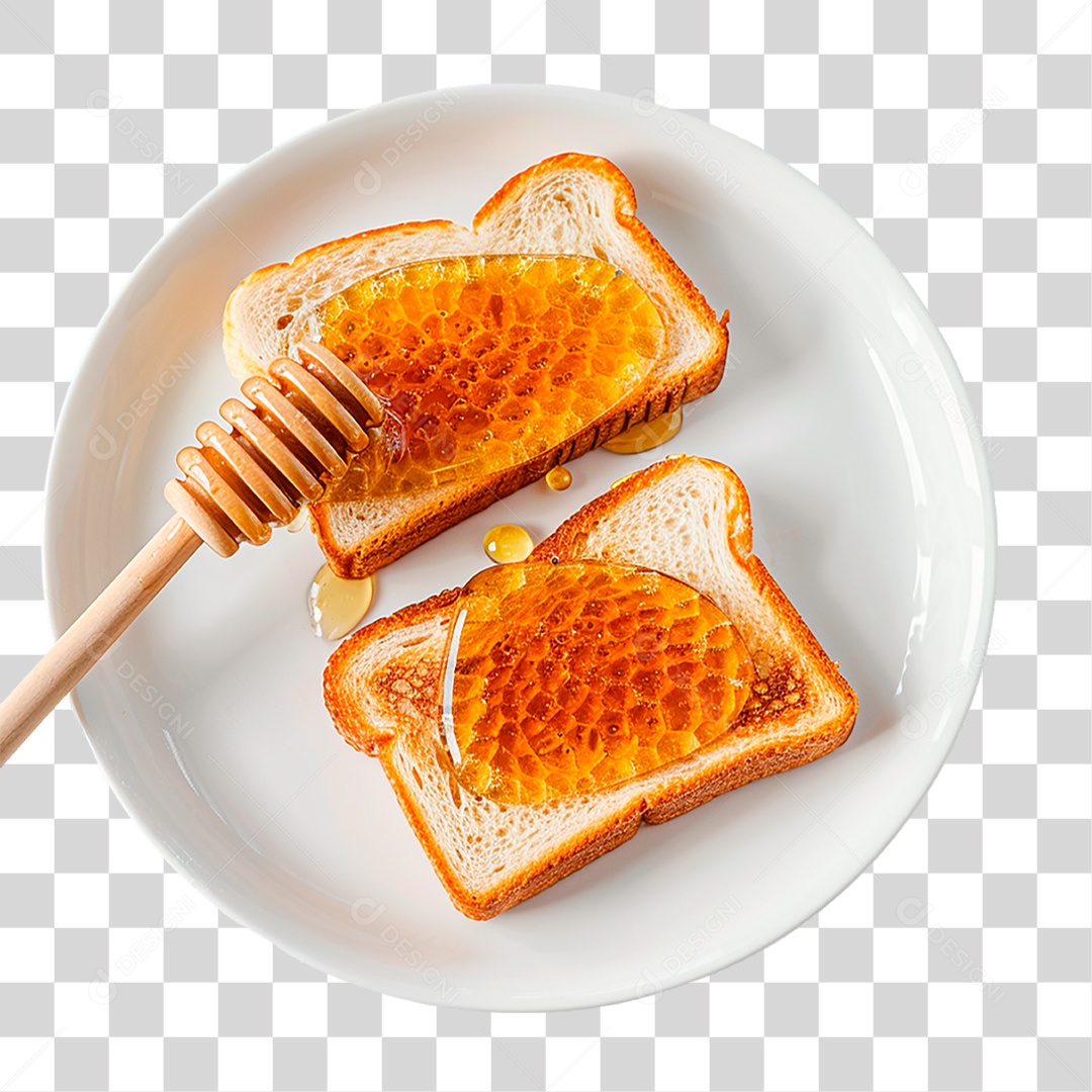 Prato de Pão com Mel PNG Transparente
