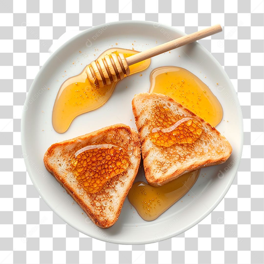 Prato de Pão com Mel PNG Transparente