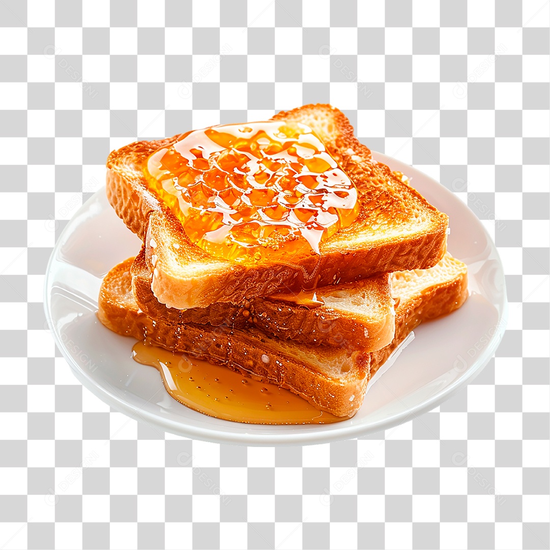 Prato de Pão com Mel PNG Transparente