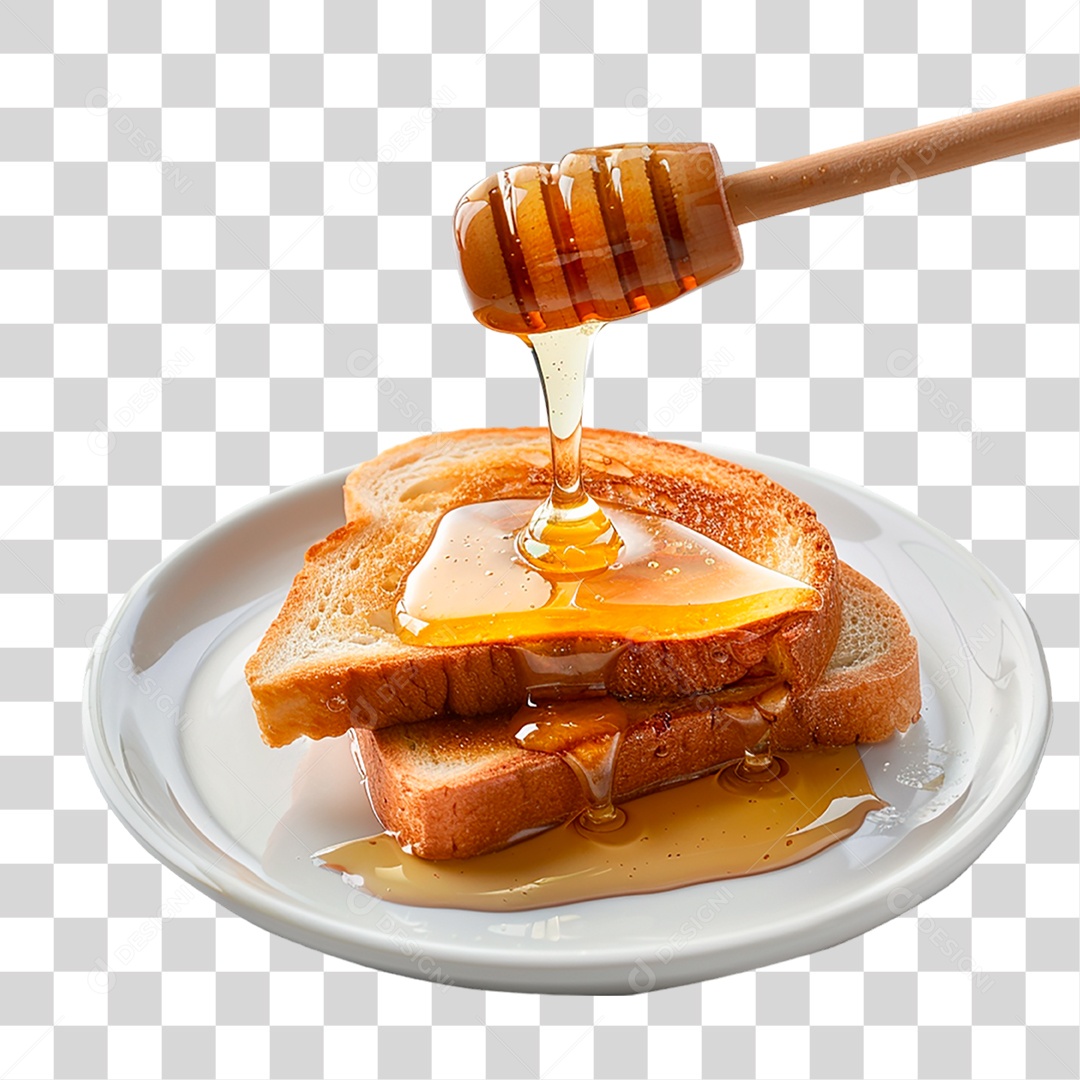 Prato de Pão com Mel PNG Transparente