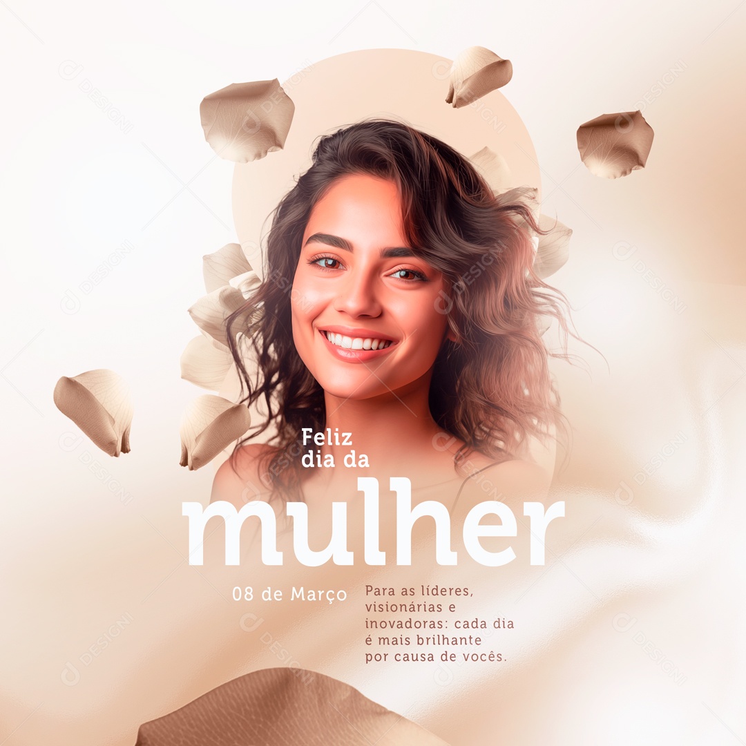 Feliz Dia dia da Mulher 08 de Março para as líderes visionárias Social Media PSD Editável