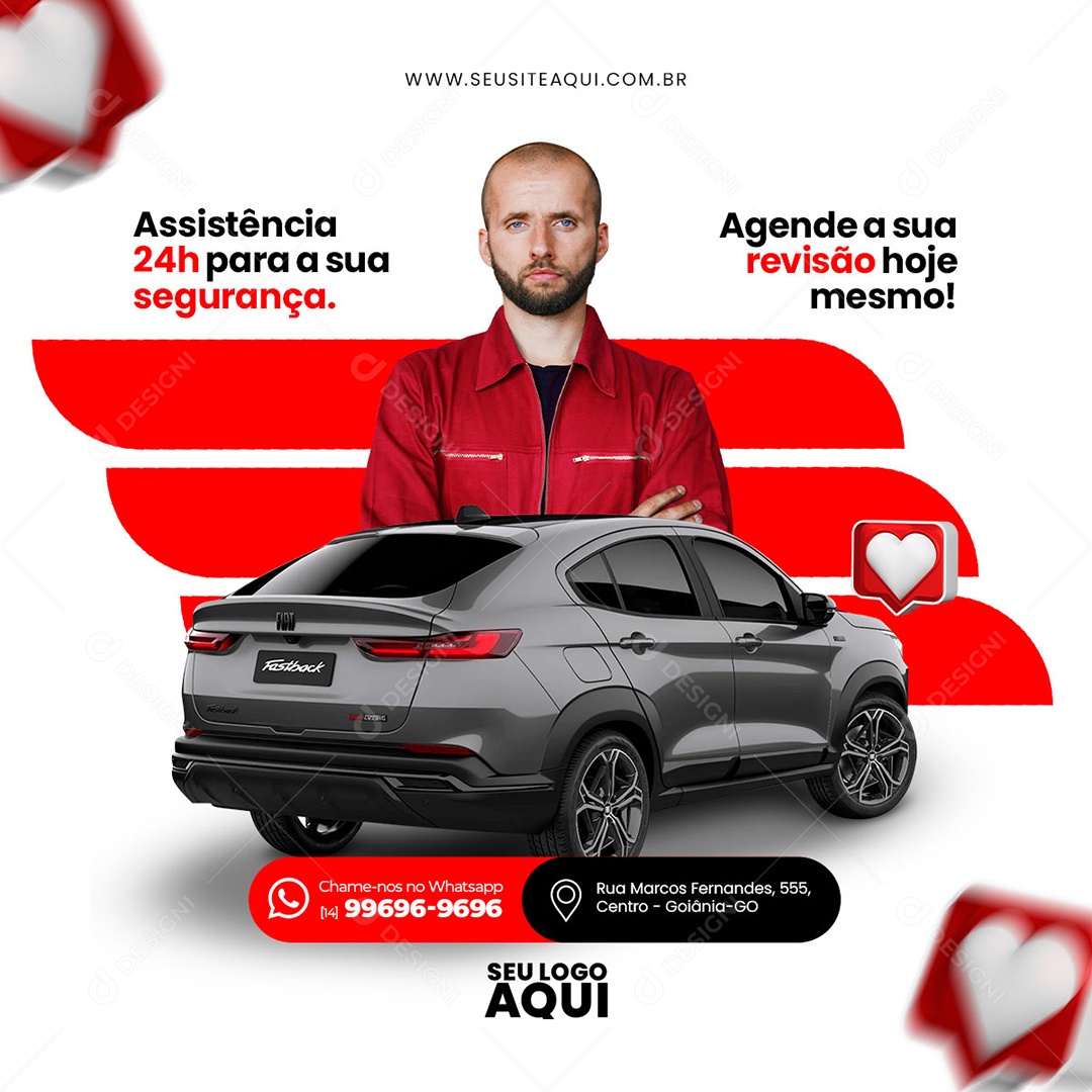 Social Media Concessionária Agende Sua Revisão PSD Editável