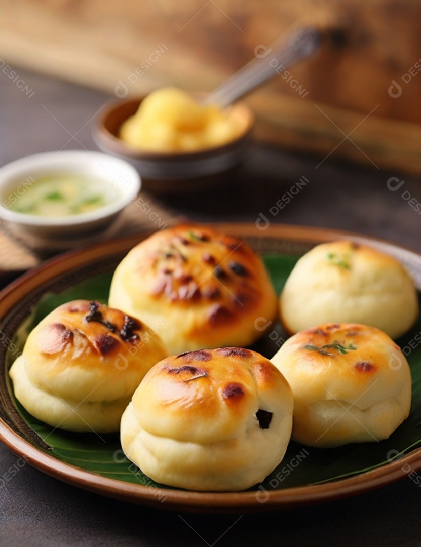 Bolinho recheado com espinafre