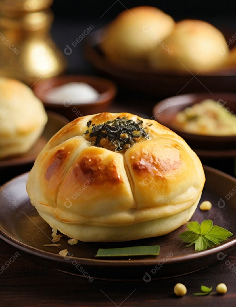 Bolinho recheado com espinafre