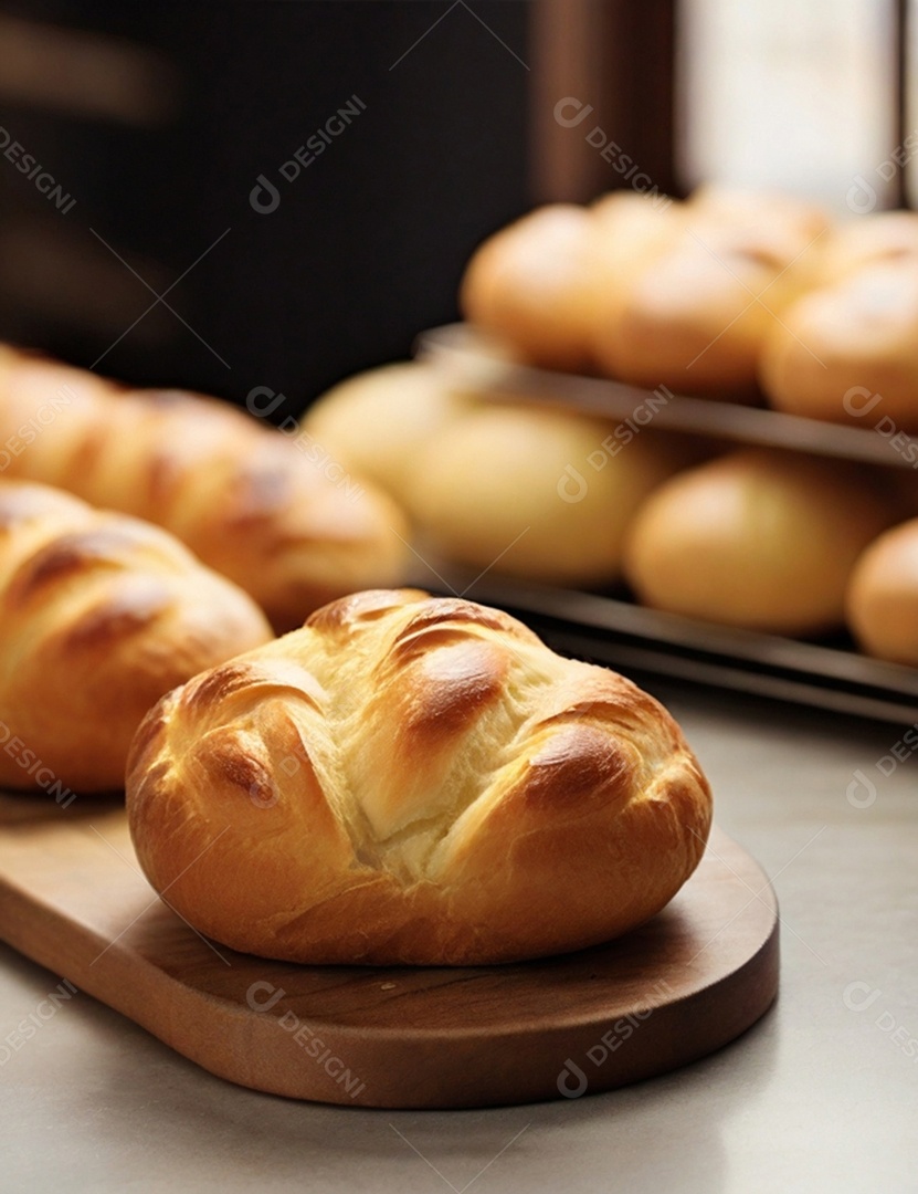Pães trançados e deliciosos fresco