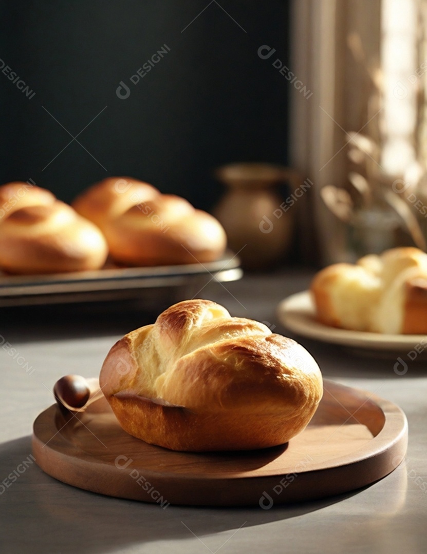 Pães caseiros em padaria