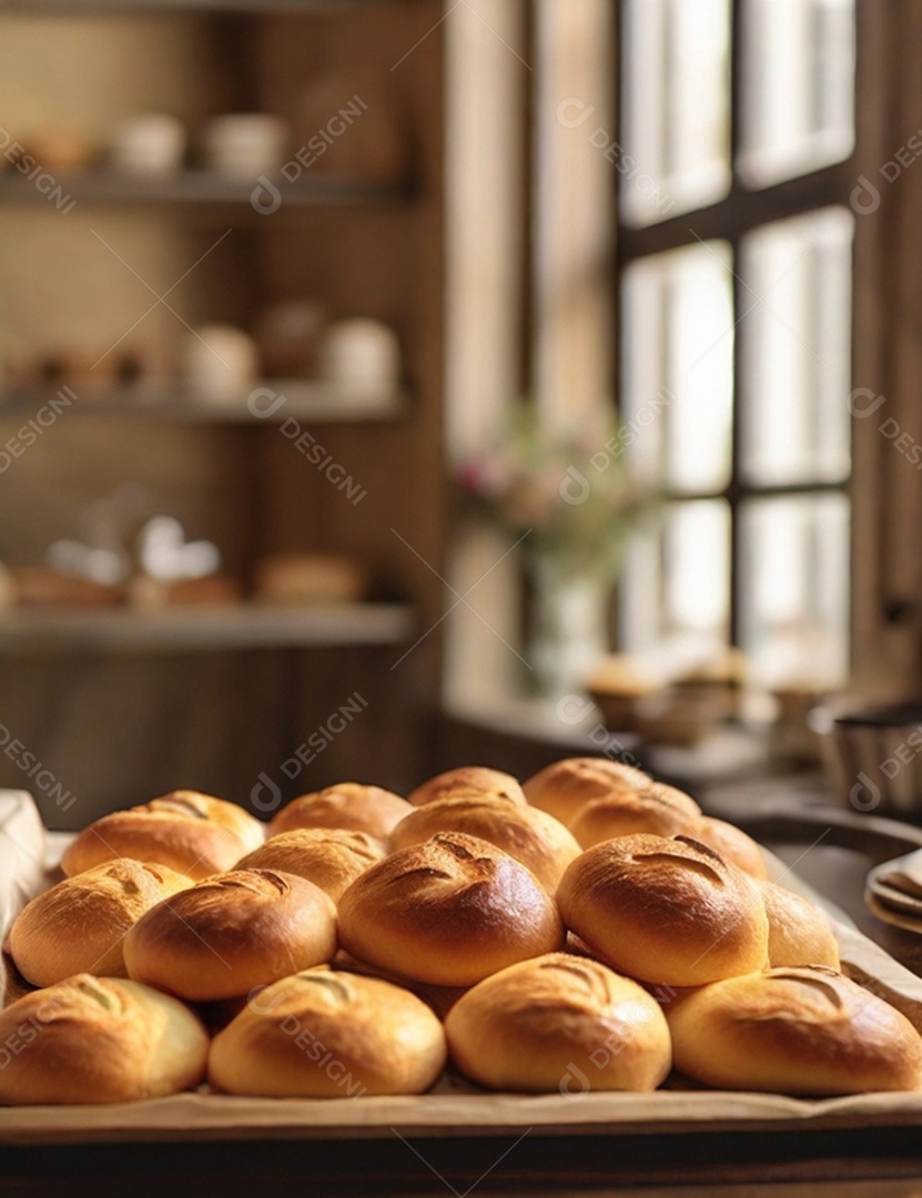 Tábua com pães assados