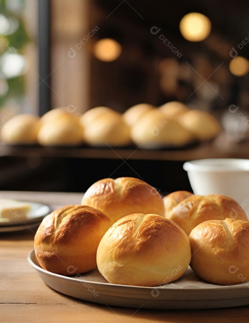 Pão trançado assado delicioso