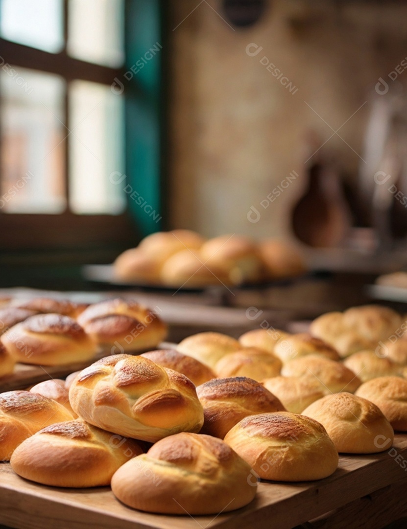 Pães quentinhos delicioso