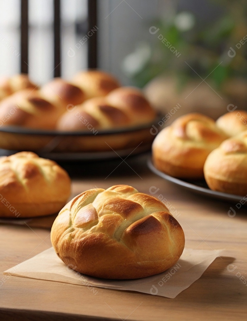 Pão doce em padaria