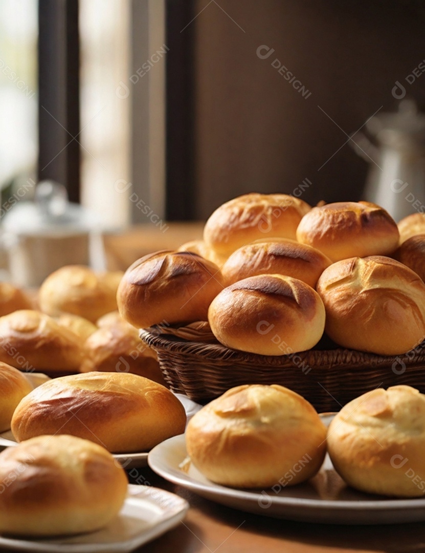 Muitos pães assados uma delicia