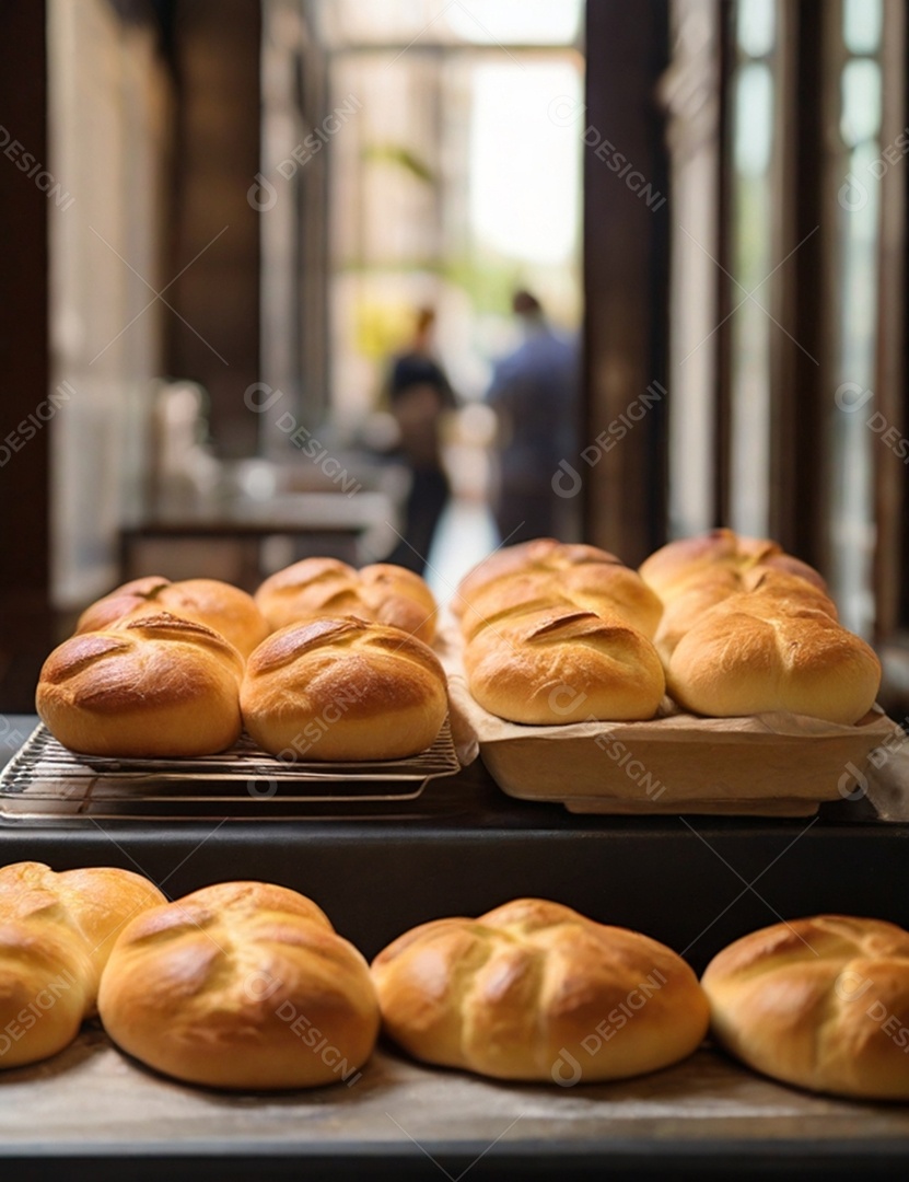 Pão trançado assado delicioso