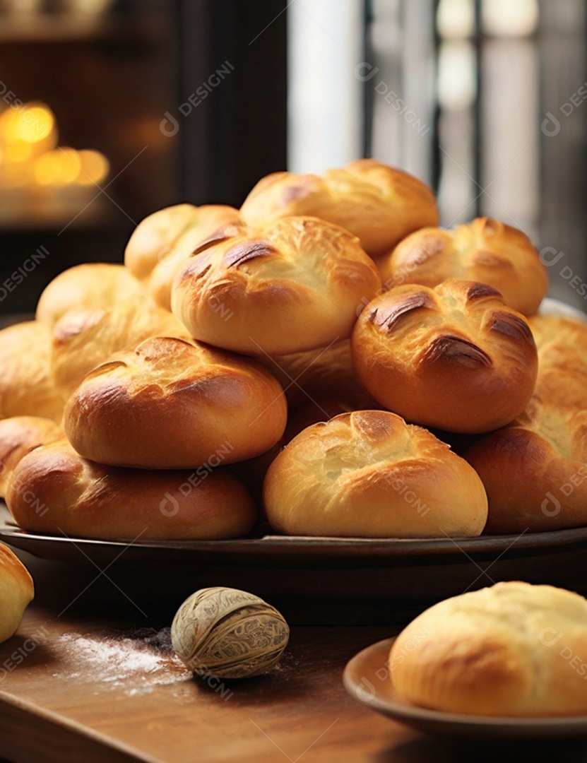 Pão trançado assado delicioso