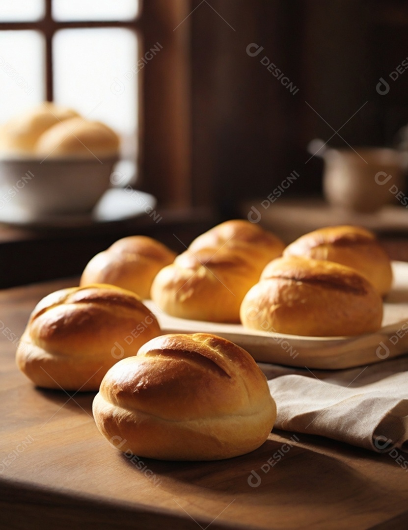 Pão caseiro delicioso com xícara