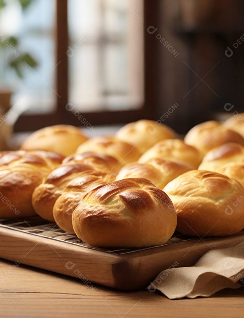 Pão trançado assado delicioso