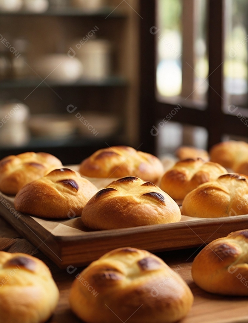 Pão trançado assado delicioso