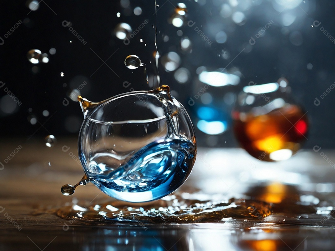 Água em movimento respingos