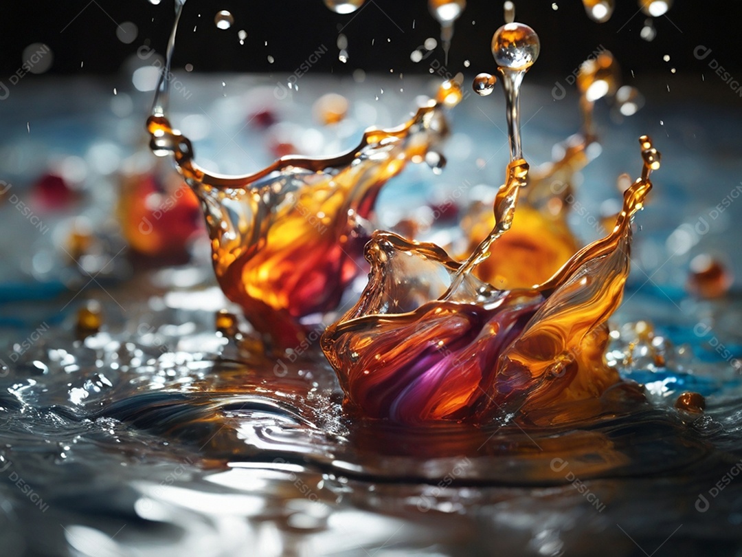 Respingo de água em movimento