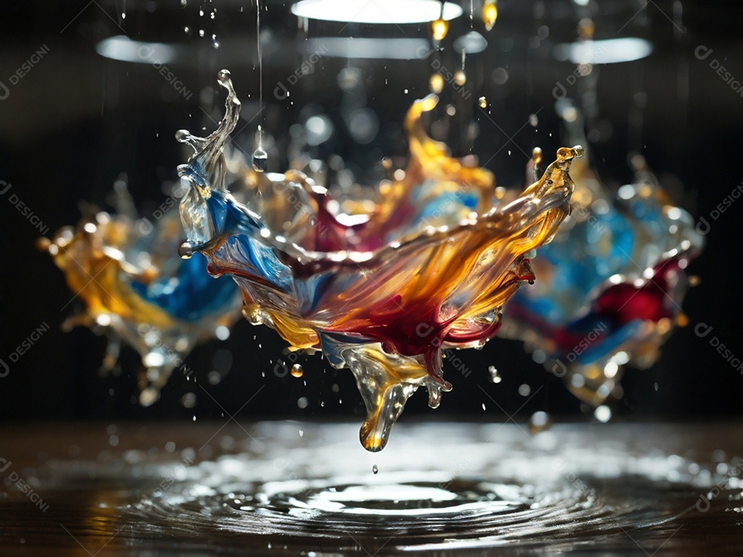 Água em movimento respingos