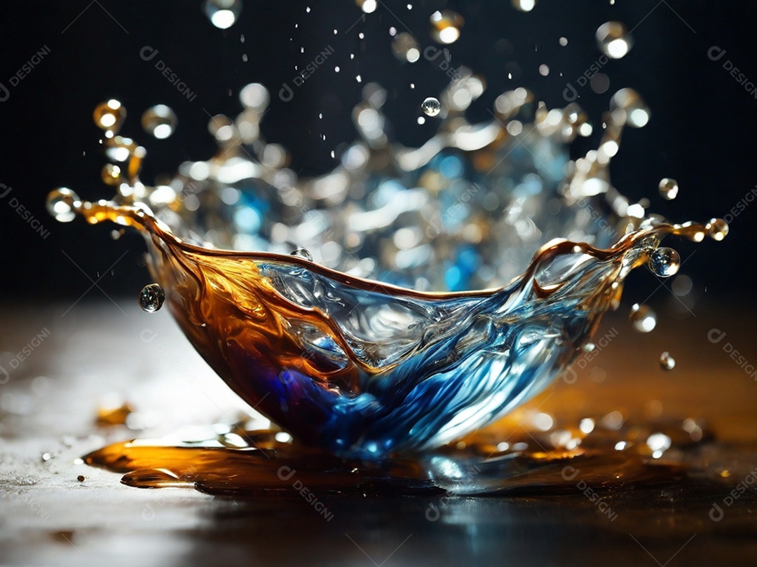 Água em movimento respingos